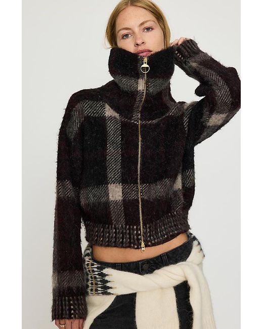 Barbour Black Carville Zip-Front Jumper