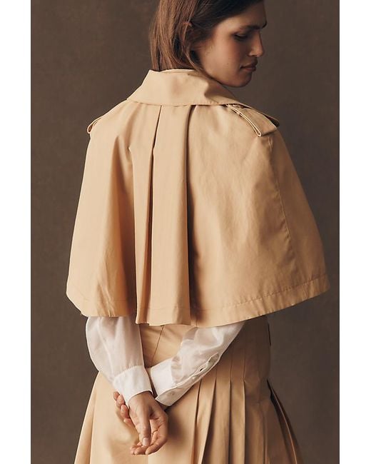 Maeve Brown Cropped Trench Cape