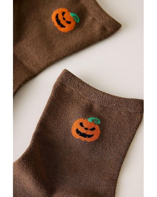 By Anthropologie Brown Halloween Icon Knit Trouser Socks