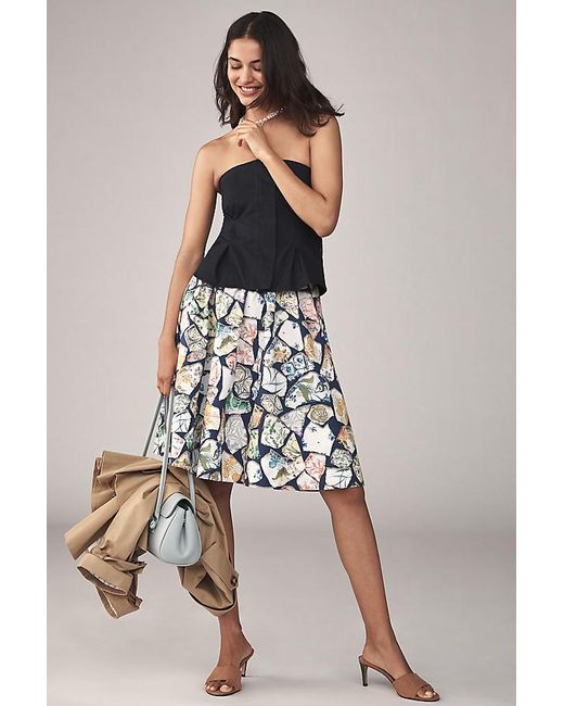 Maeve Multicolor The Jacie Poplin Printed Knee-Length Skirt By