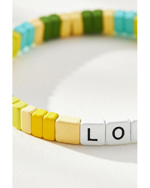 Anthropologie Yellow Worded Chicklet Bracelet