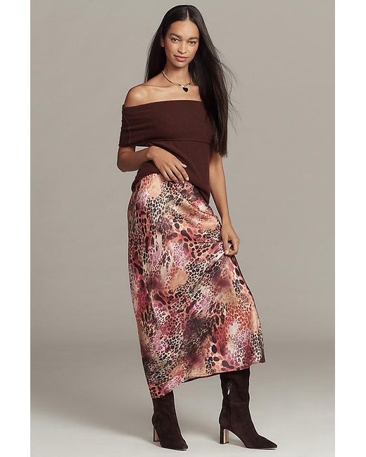 By Anthropologie Pink The Tilda Maxi Slip Skirt