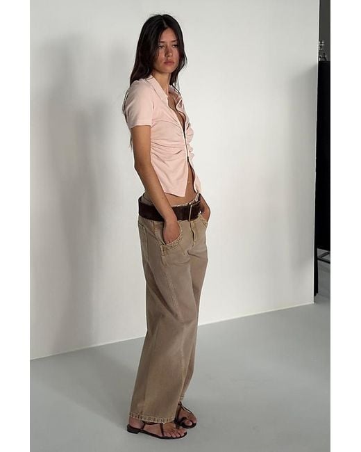 Pilcro Natural Kenny High-Rise Tapered Barrel Jeans