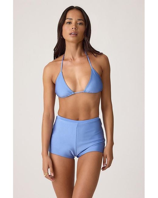 Faithfull The Brand Blue Sete Triangle Bikini Top
