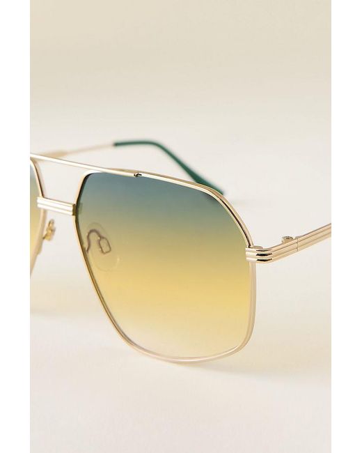 By Anthropologie Natural Aviator Sunglasses