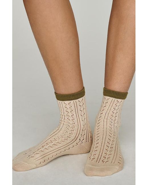 By Anthropologie Black Pointelle Contrast Socks
