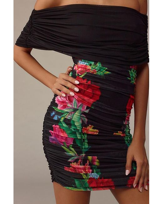 AFRM Multicolor Off-the-shoulder Slim Mesh Mini Dress