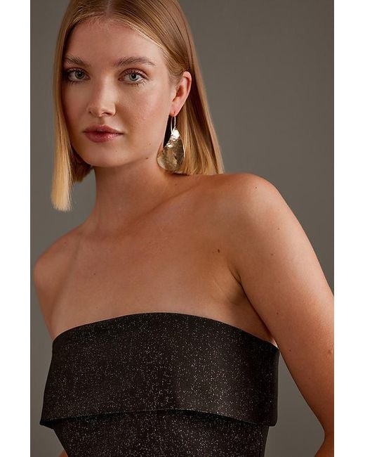 By Anthropologie Brown Shine Tailored Bandeau Top