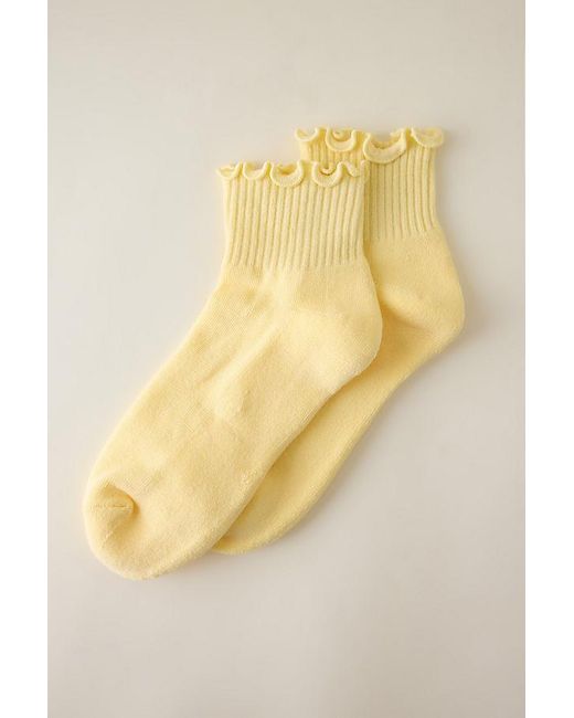 Daily Practice Yellow Athletic Ruffle Socks