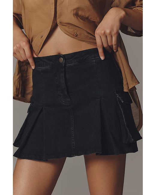 Pilcro Brown Denim Utility Skort