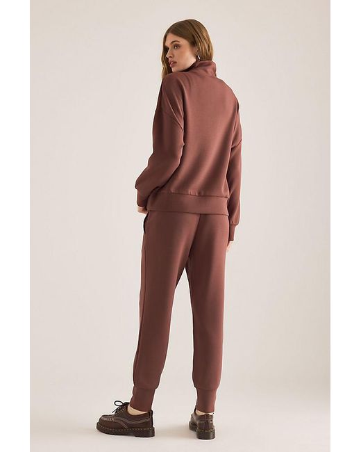 Varley Brown Hawley Half-Zip Sweatshirt