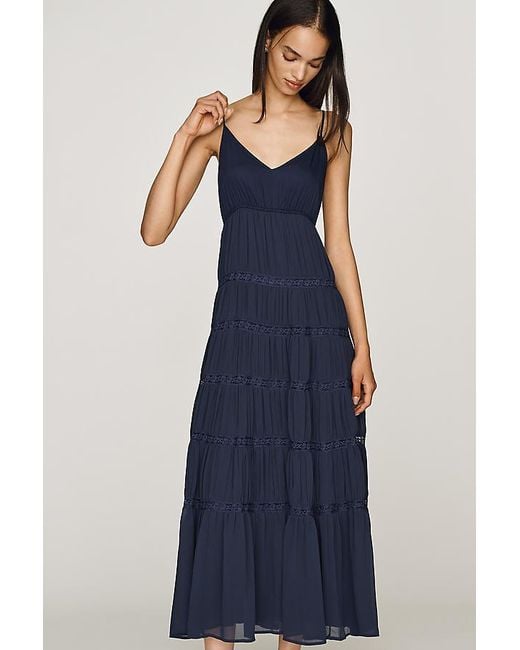 By Anthropologie Blue Gemini Twofer Midi Dress