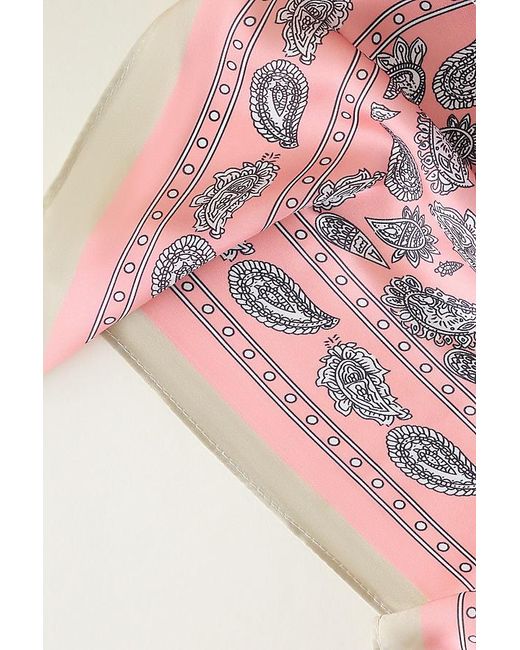 Anthropologie Pink Paisley Print Headscarf