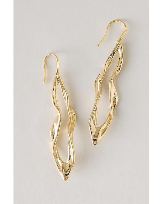 By Anthropologie Natural Plated Molten Drop Earrings
