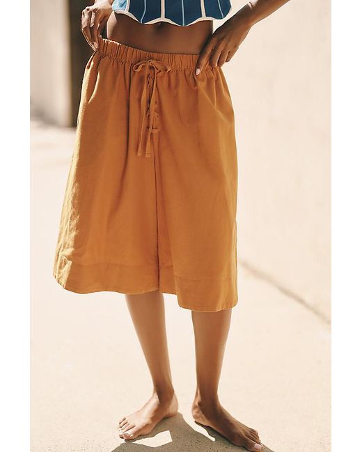 Celandine Natural Oversized Bermuda Trousers