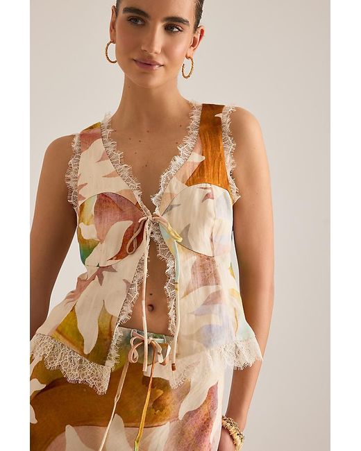 Never Fully Dressed Brown Maisie Soleil Tie-Front Vest