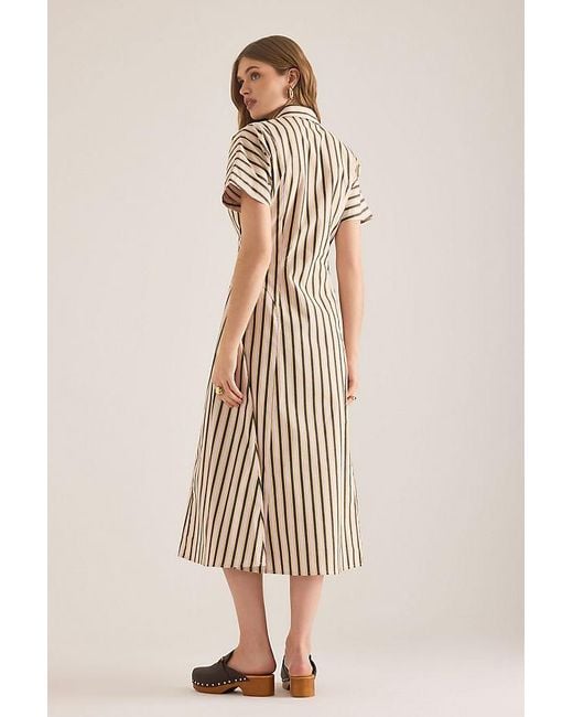 Exquise Multicolor Raina Short-Sleeve Midi Shirt Dress