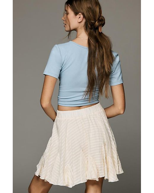 By Anthropologie Natural Flirty Godet Mini Skirt