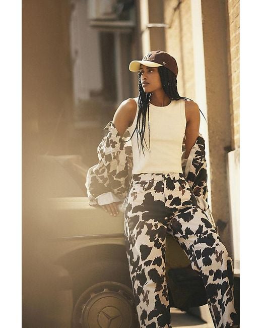 By Anthropologie Brown Cow Print Straight-Leg Jeans