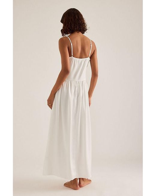Meeka Natural Fleur Drop-Waist Maxi Slip Dress