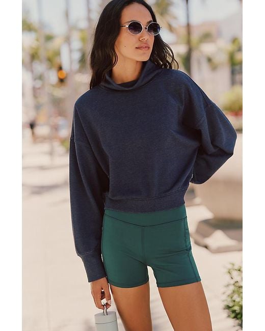 Daily Practice Blue Throw & Go Cropped Long Sleeve Top
