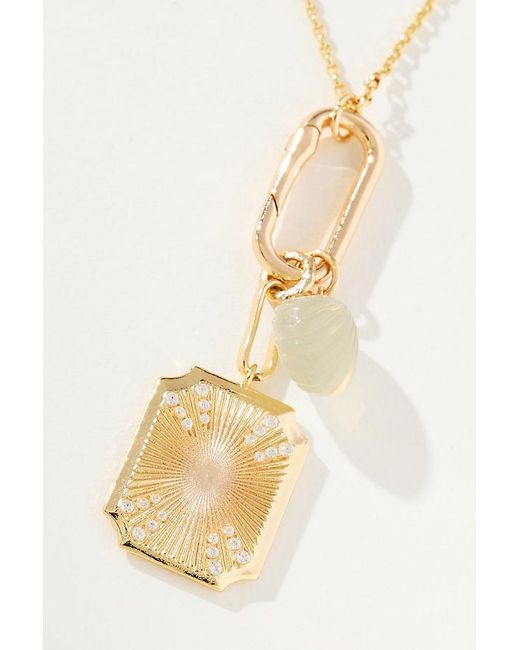 By Anthropologie White Delicate Link Pendant Necklace