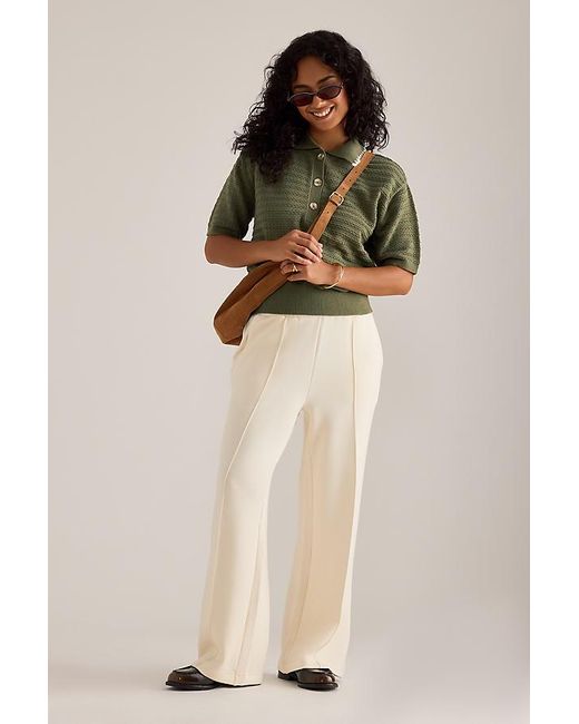 Varley Green Guilia Knit Polo Top