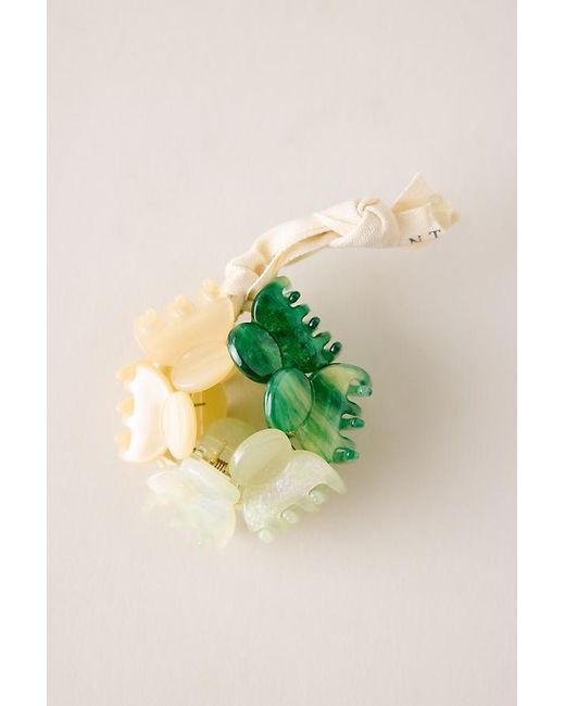 By Anthropologie Blue Mini Hair Claw Clips, Set Of 6