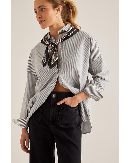 Maeve Gray The Colette Denim Cropped Wide-Leg Jeans By