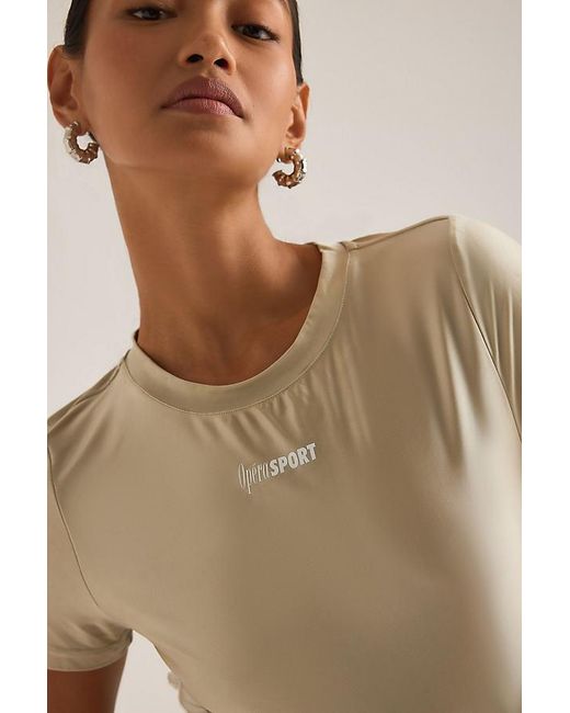 OperaSPORT Brown Colette Ruffle Top