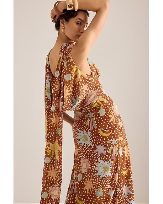 Never Fully Dressed Natural Sophie Star Fawn Maxi Dress