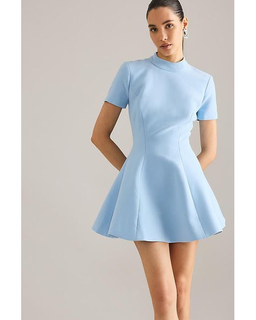 Bardot Blue Zephyra High-Neck Hourglass Mini Dress