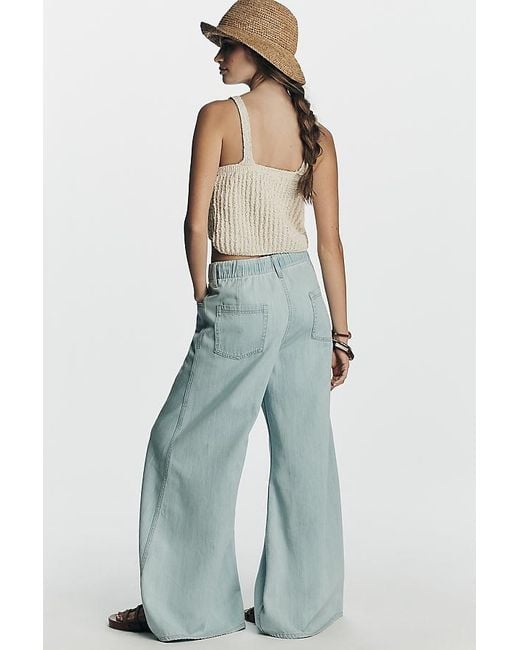 Pilcro Blue Polished Pull-On High-Rise Trouser Jeans