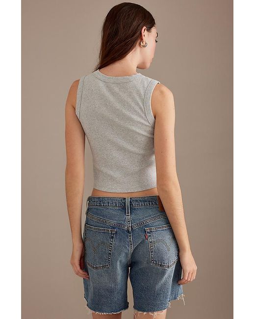 By Anthropologie Gray The Rib Racer Tank Top