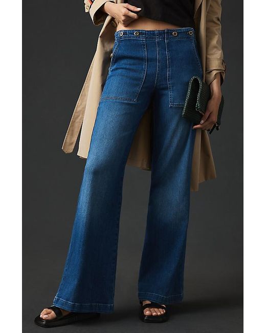 Pilcro Blue The Kit High-Rise Wide-Leg Utility Trouser Jeans By