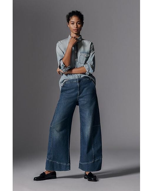 Pilcro Gray Full Curve High-Rise Barrel Jeans
