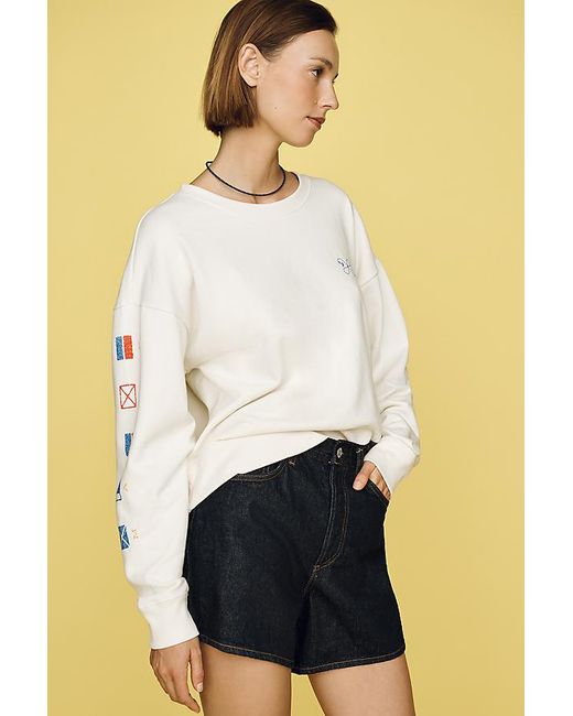 Maeve White Flag Sweatshirt