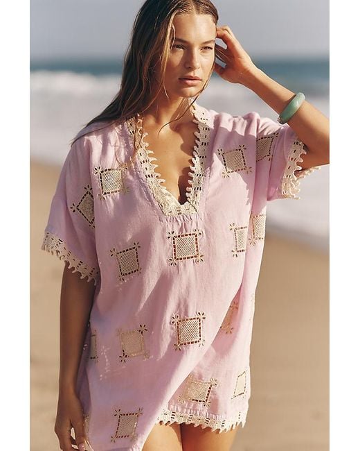 Celandine Pink Boxy Tile Cover-Up