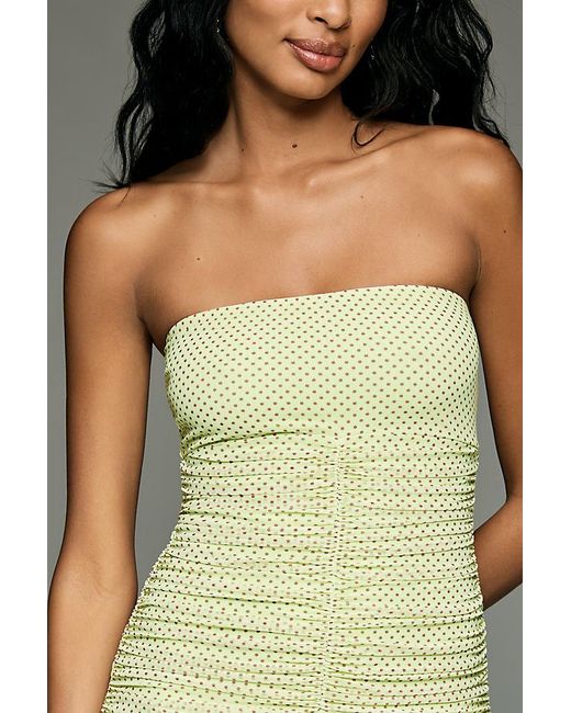 AFRM Multicolor Denise Strapless Drop-Waist Mesh Maxi Dress