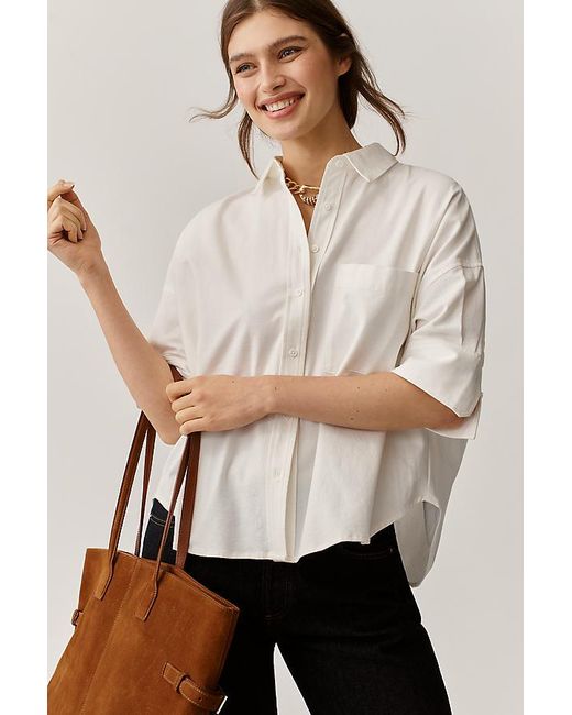 Maeve Natural The Mabel Boxy Oxford Shirt By