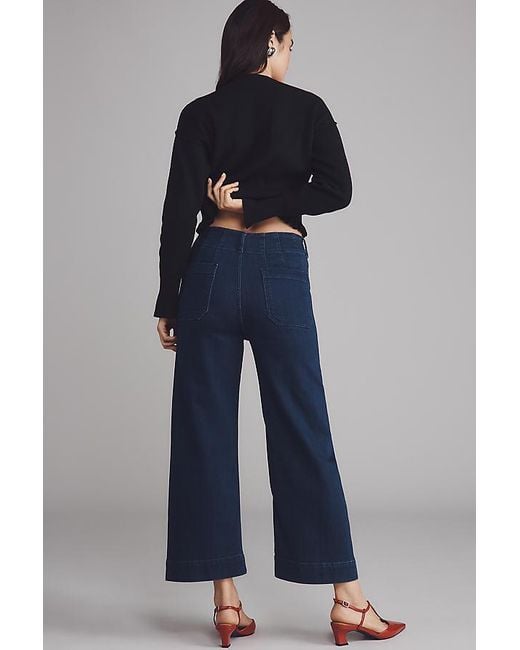 Maeve Gray The Colette Denim Cropped Wide-Leg Jeans By
