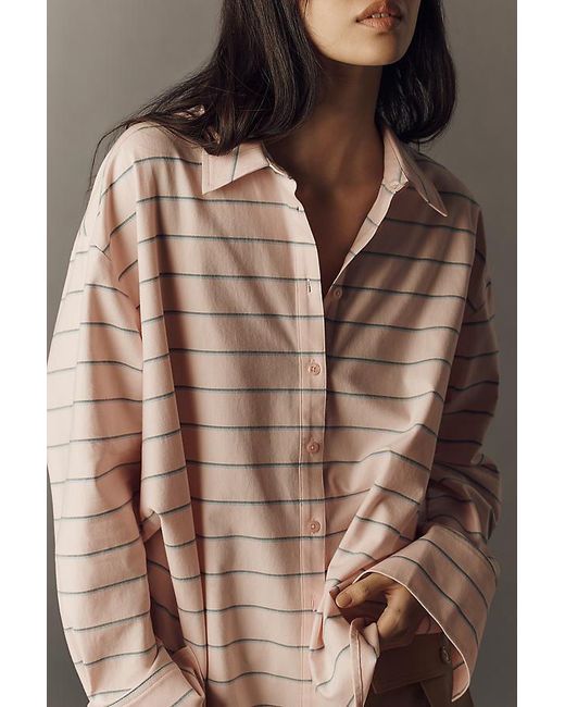 Maeve Brown Oversized Cocoon Buttondown Shirt
