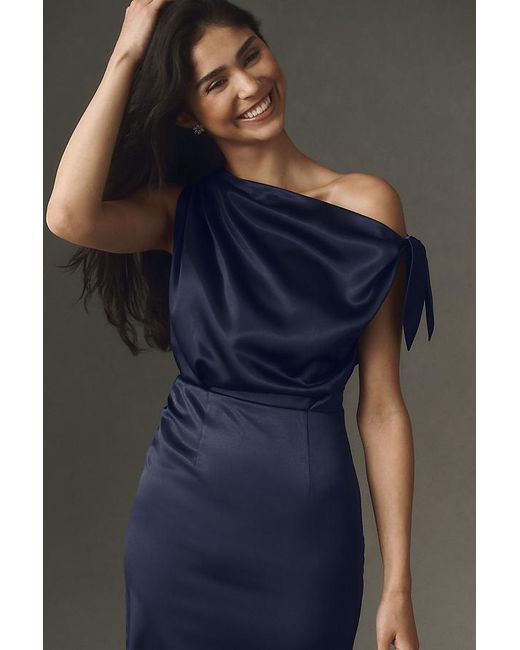 Mare Mare Black Off-Shoulder Satin Maxi Dress