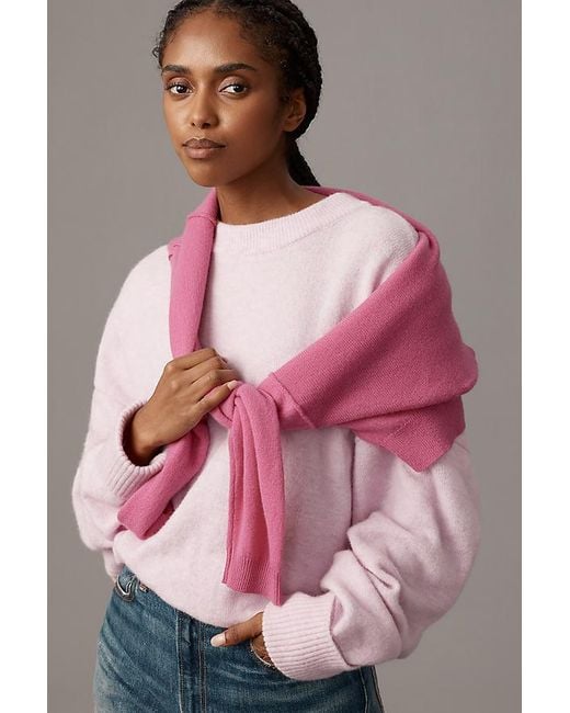 Pilcro Pink Crew-Neck Jumper