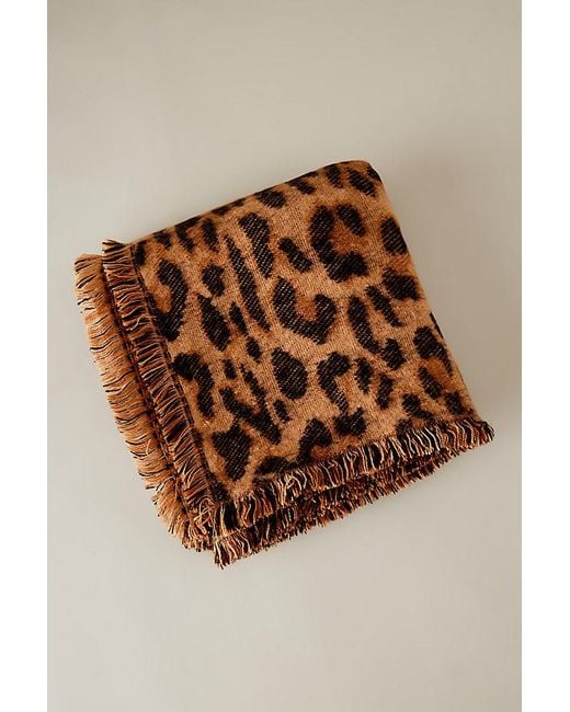 Anthropologie Brown Leopard Print Scarf