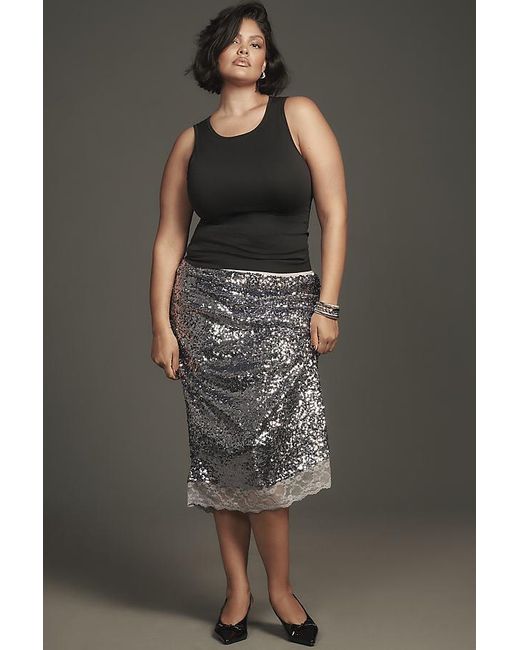 By Anthropologie Black The Reegan Seamless Ribbed Cropped Tank Top