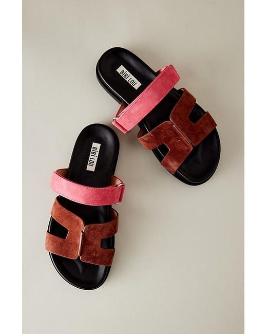 Bibi Lou Brown Mindy Cutout Slide Sandals