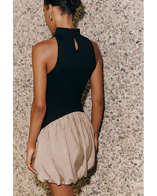 Maeve Brown Twofer Bubble Mini Dress