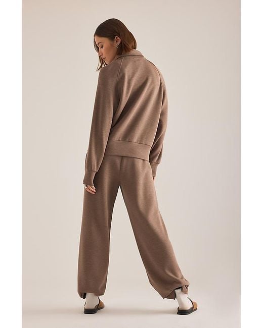 Varley Brown Tyde Zip Sweatshirt