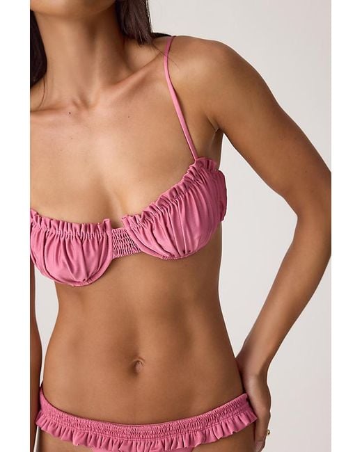 Faithfull The Brand Red Esterel Balconette Bikini Top